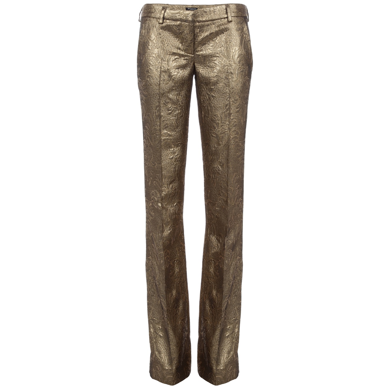 Balmain Brocade Trousers in Gold | Lyst