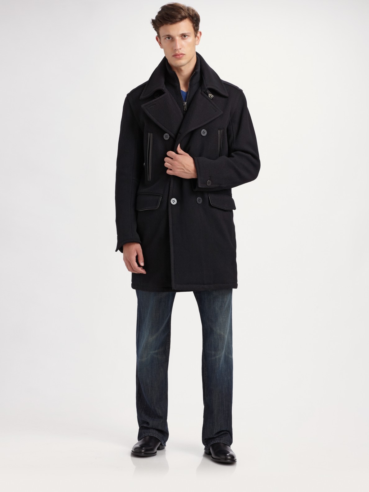 Lyst - Andrew Marc Sunday Driver Leather Car Coat in Black for Men