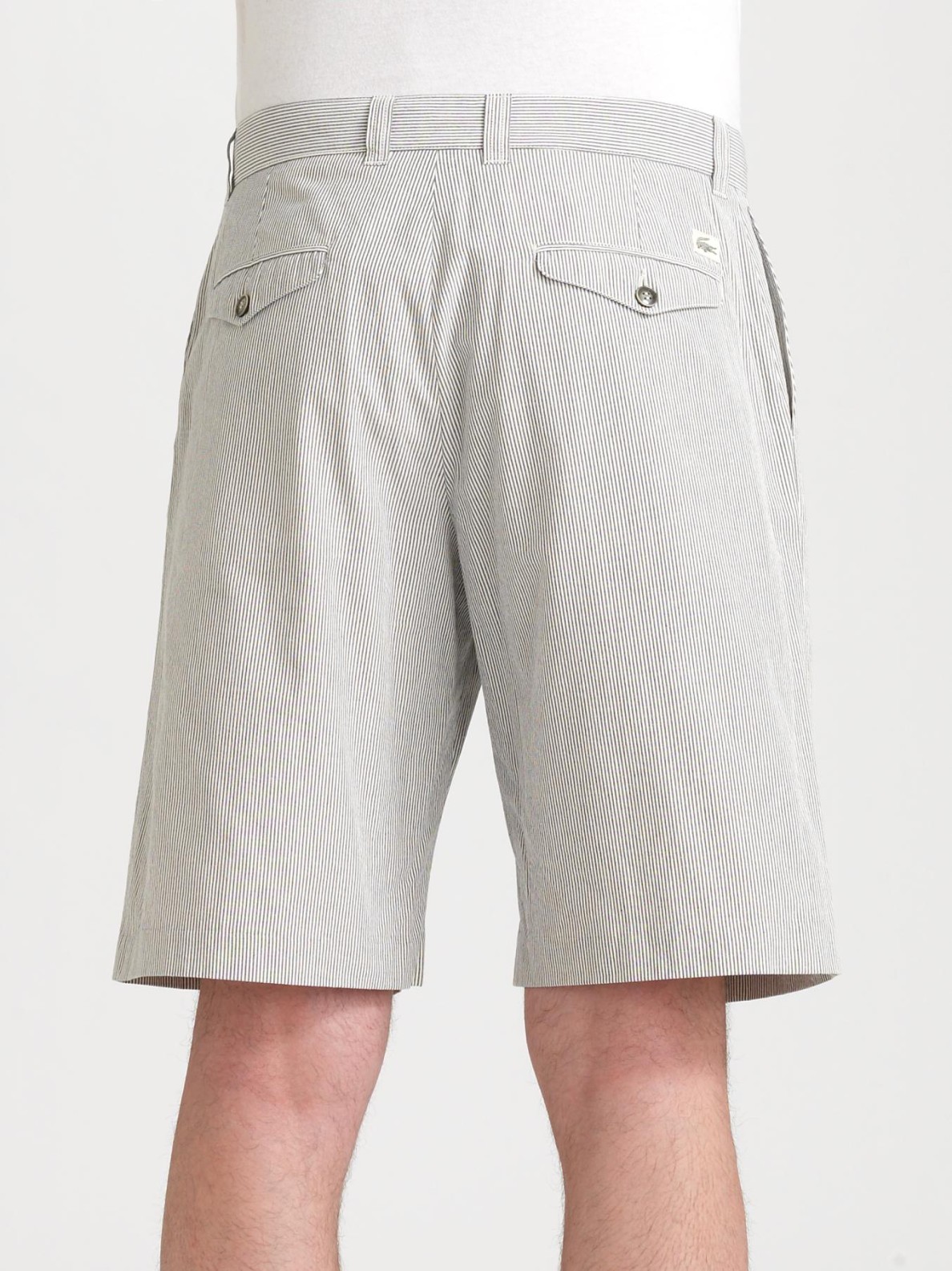 Lacoste Seersucker Bermuda Shorts in Gray for Men | Lyst