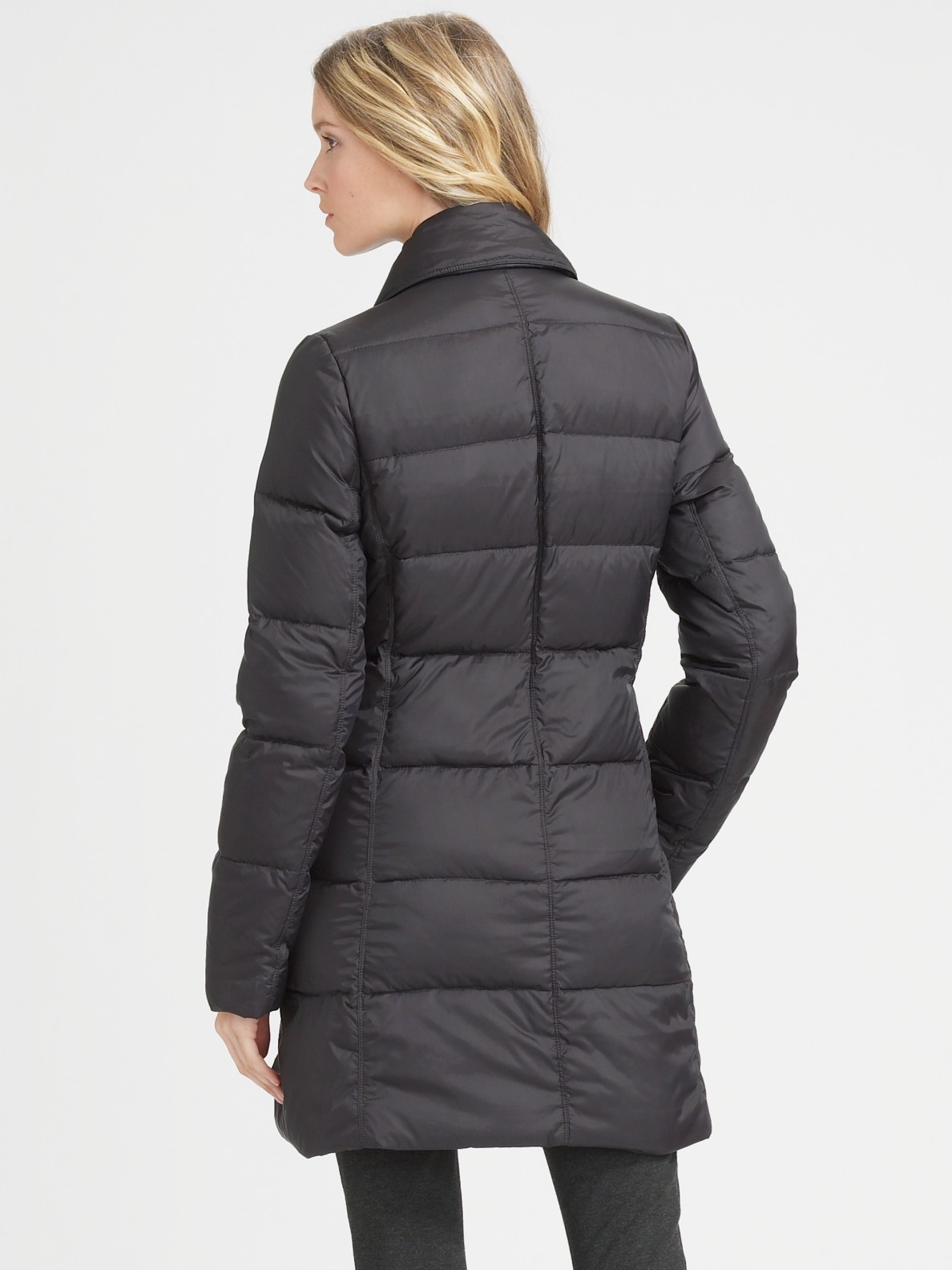 Lyst - Theory Double-breasted Puffer Coat in Black