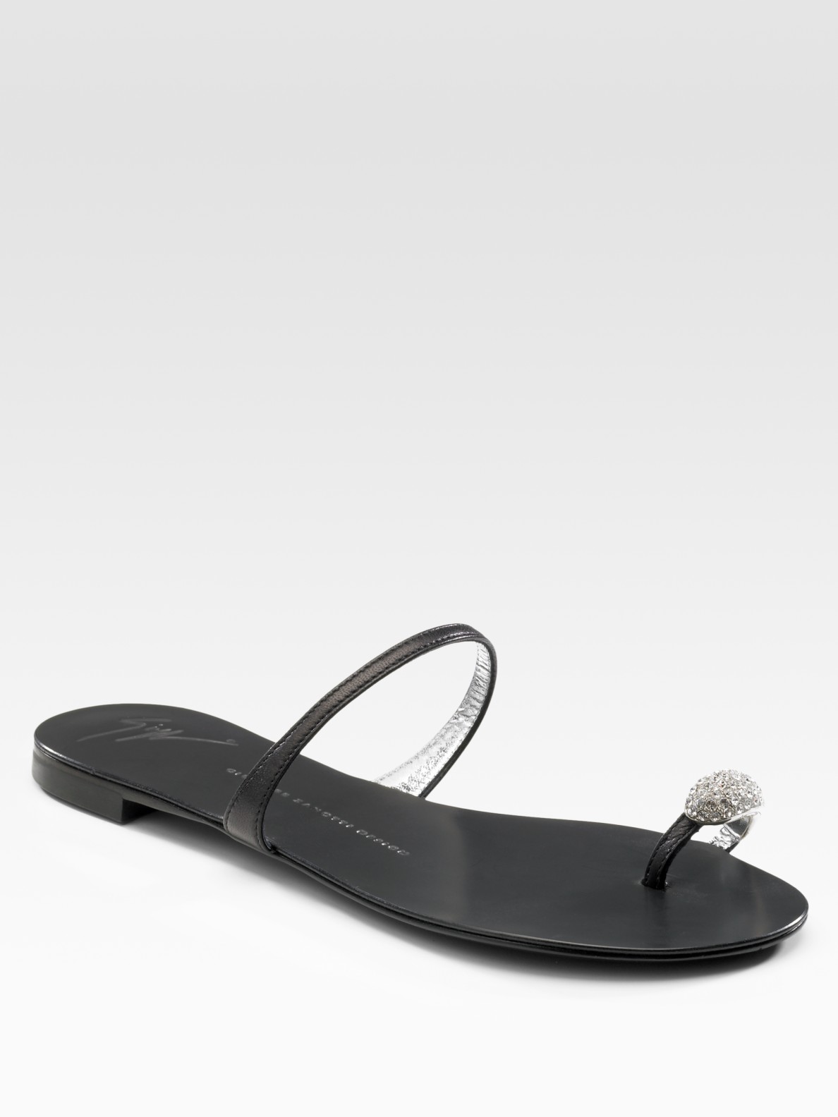 Lyst - Giuseppe Zanotti Jeweled Toe-ring Sandals in Black