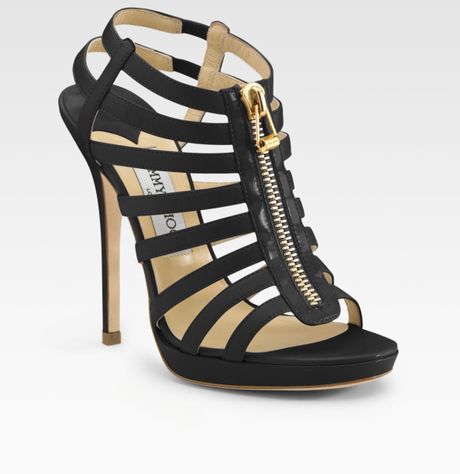 Jimmy Choo Glenys Cage Platform Sandals in Black | Lyst