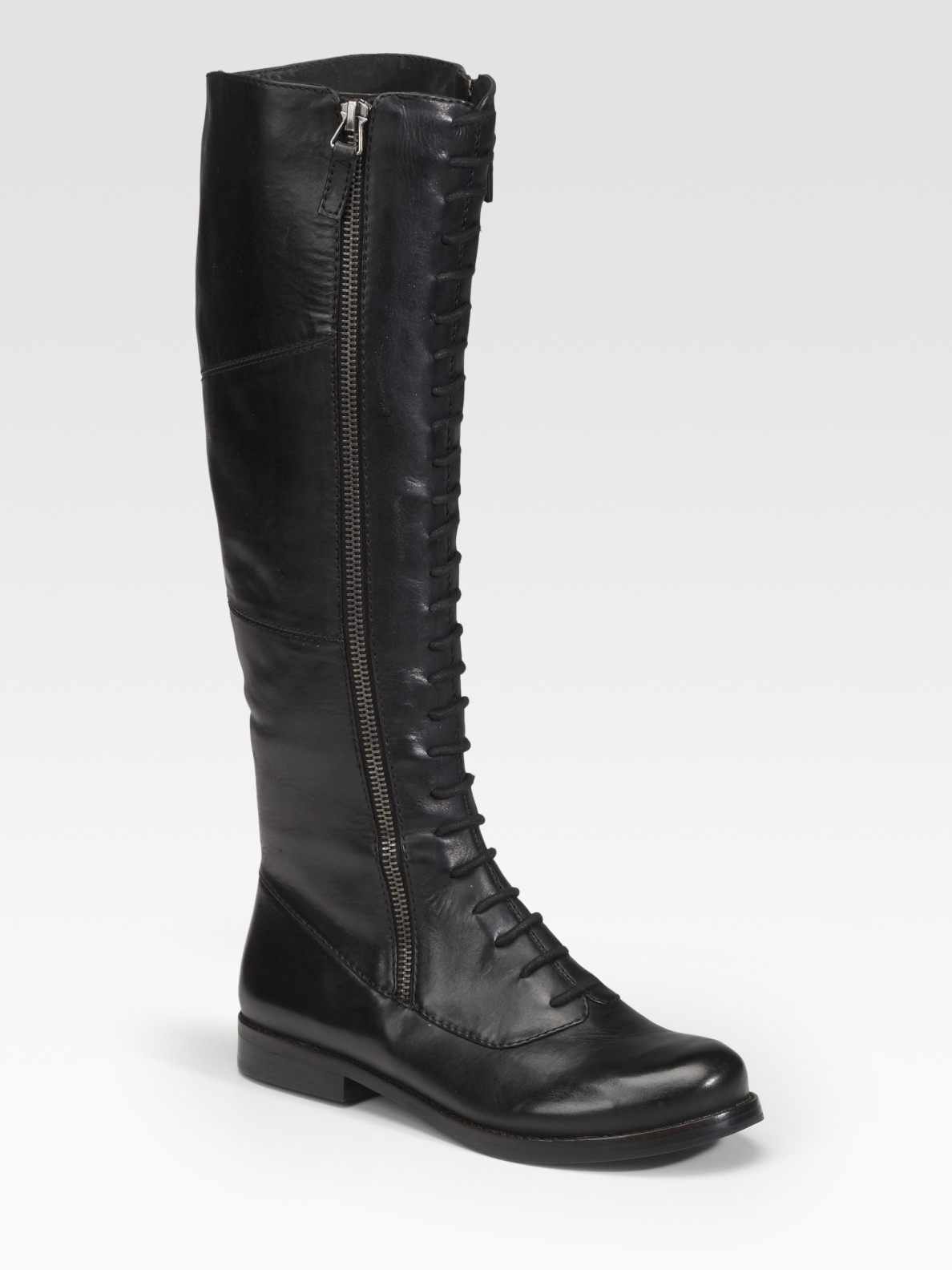 Rosegold Lace-up Tall Boots in Black | Lyst