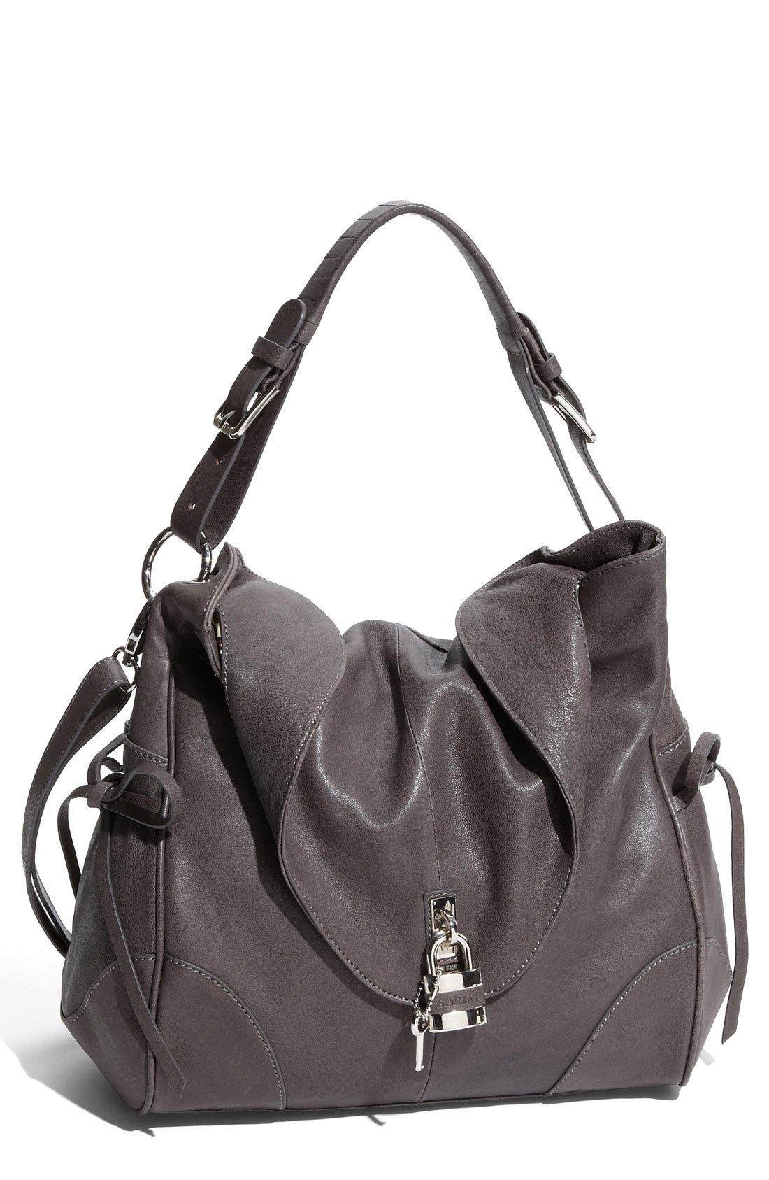 Sorial Fortune Cookie Ruffle Flap Hobo in Gray (grey) | Lyst