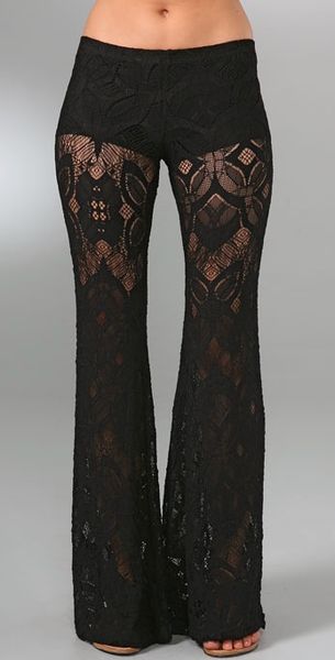 Nightcap Lace Bell Bottom Pants in Black | Lyst