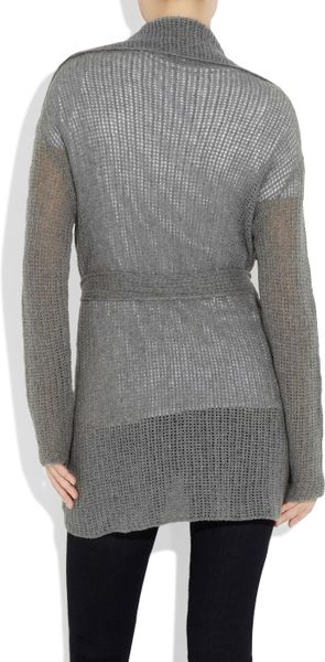 James Perse Open-knit Cashmere Cardigan in Gray | Lyst