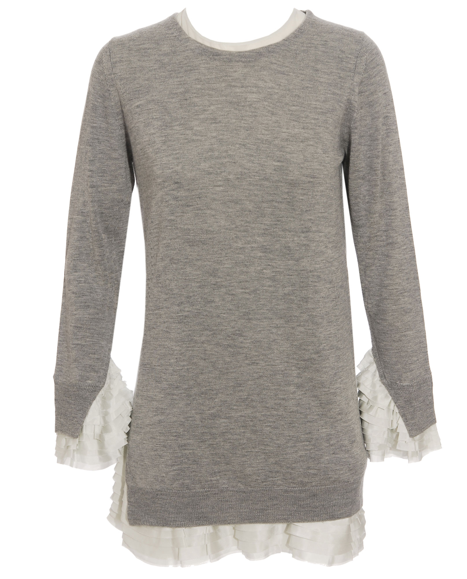 3.1 Phillip Lim Ruffled Wool Sweater-dress in Gray (grey) | Lyst