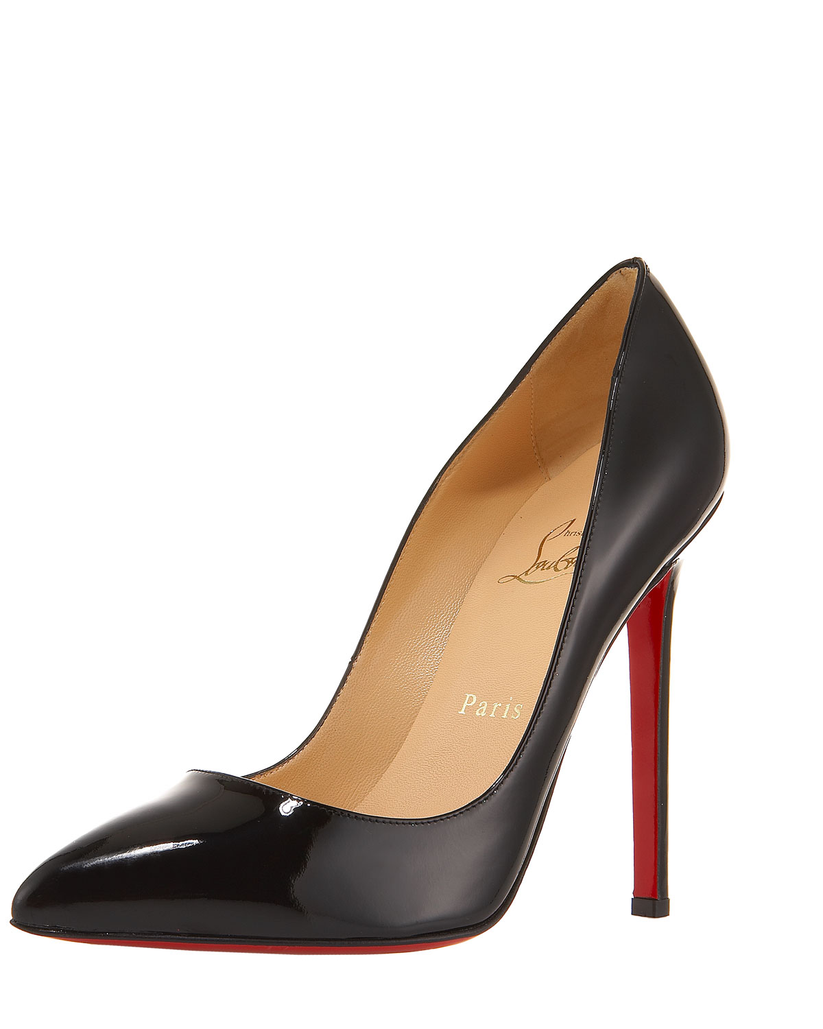 christian louboutin Pigalle pumps Nude and black patent leather ...