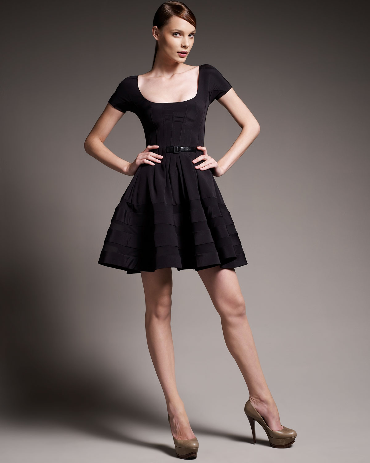 Lyst - Zac Posen Tulle and Lace Dress in Black