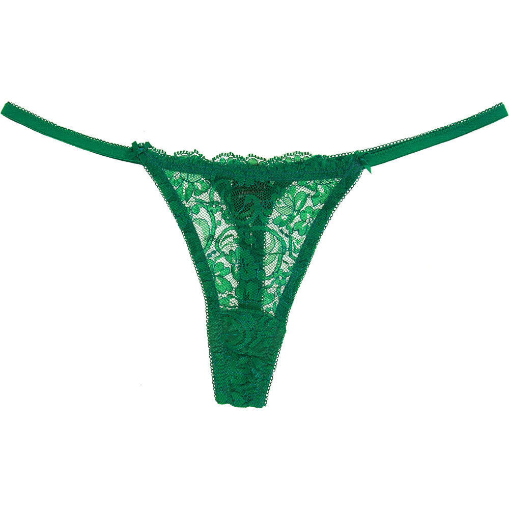 Deborah Marquit Lace G String In Green Emerald Lyst 