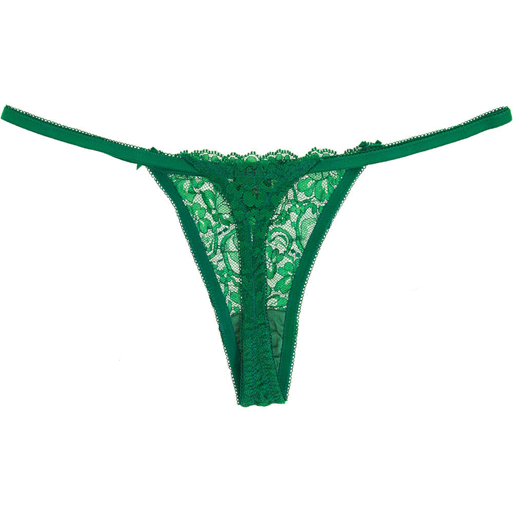 Deborah Marquit Lace G String In Green Emerald 