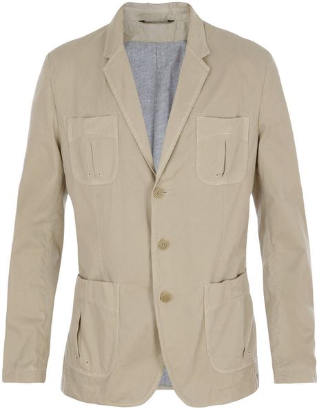 Dolce & Gabbana Cotton Safari Jacket in Beige for Men | Lyst