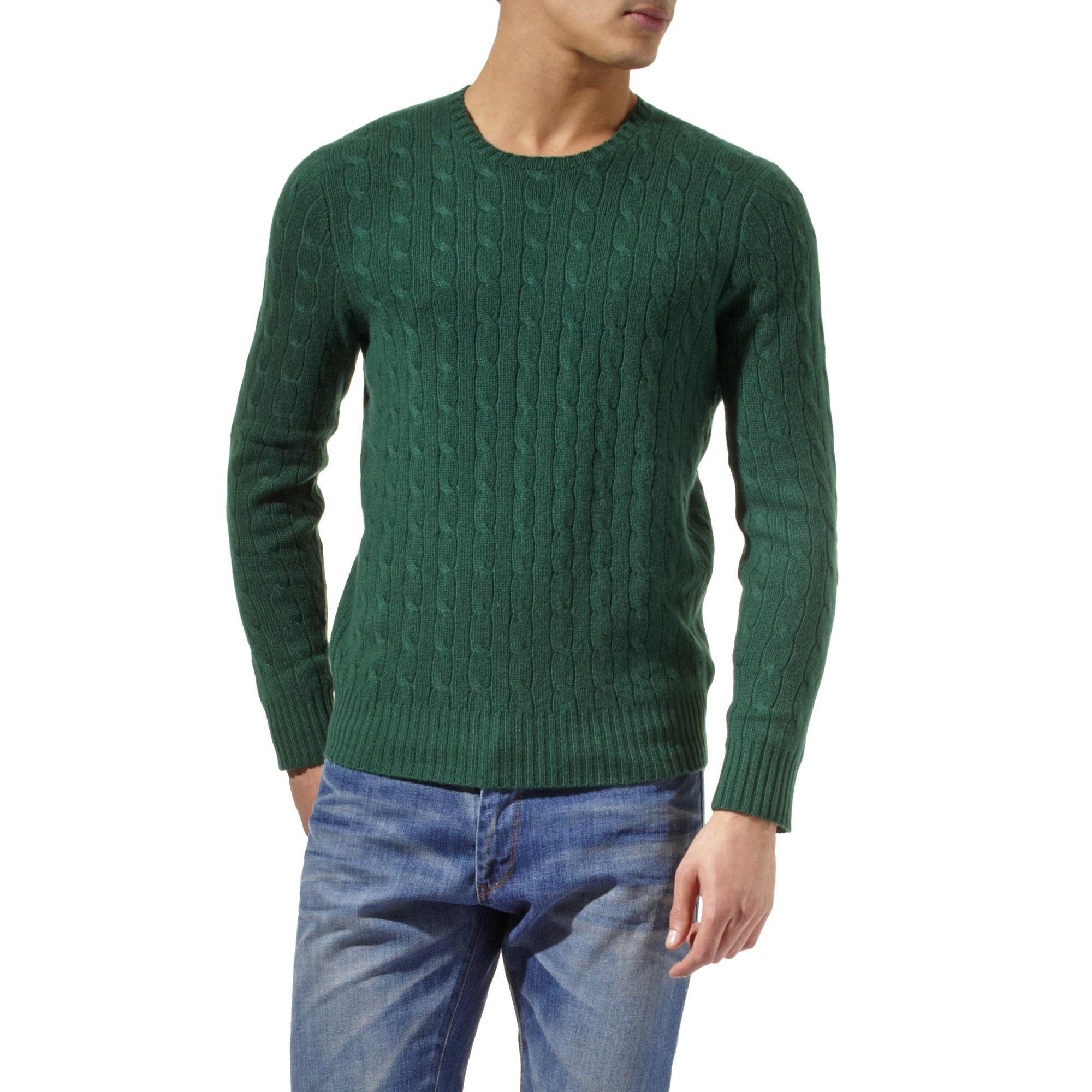 Ralph Lauren Cable Knit Jumper in Green for Men (forest) | Lyst