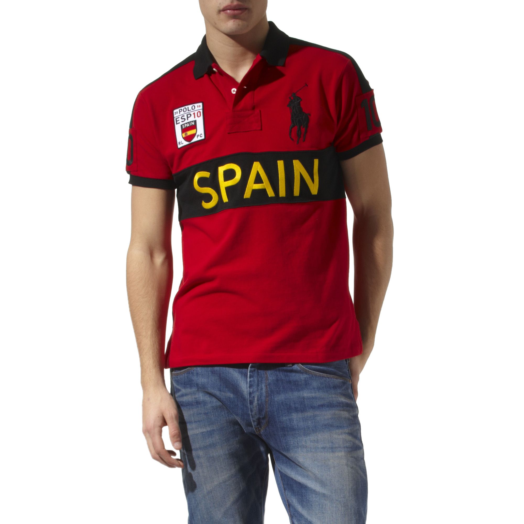 Ralph lauren Custom–fit Country Big Pony Polo Shirt in Red for Men | Lyst