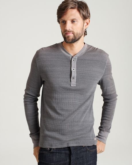 Converse By John Varvatos Long Sleeve Henley Shirt in Gray for Men ...