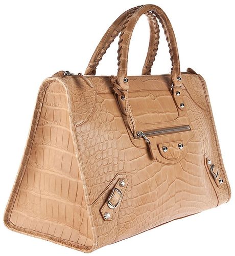 Balenciaga Crocodile Skin Bag in Beige | Lyst