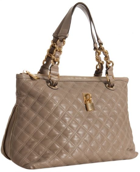 Marc Jacobs Light Grey Lacquered Quilted Leather Natasha Zip Tote in ...