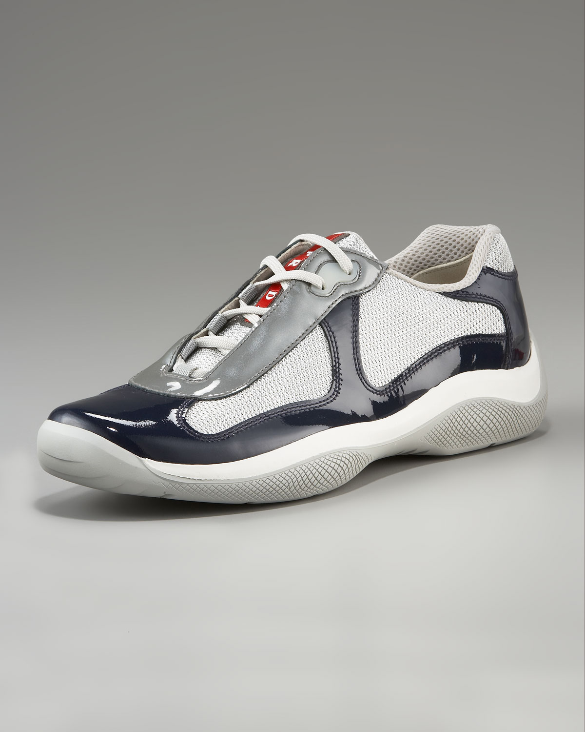 Lyst - Prada Patent Leather Sneaker, Navy in Blue for Men