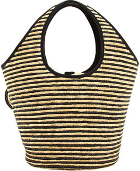 Kate Spade Striped Straw Tote in Beige (natural) | Lyst