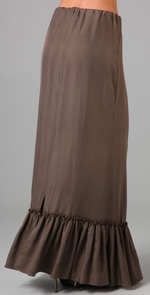 Twelfth Street Cynthia Vincent Drawstring Waist Long Skirt in Brown | Lyst