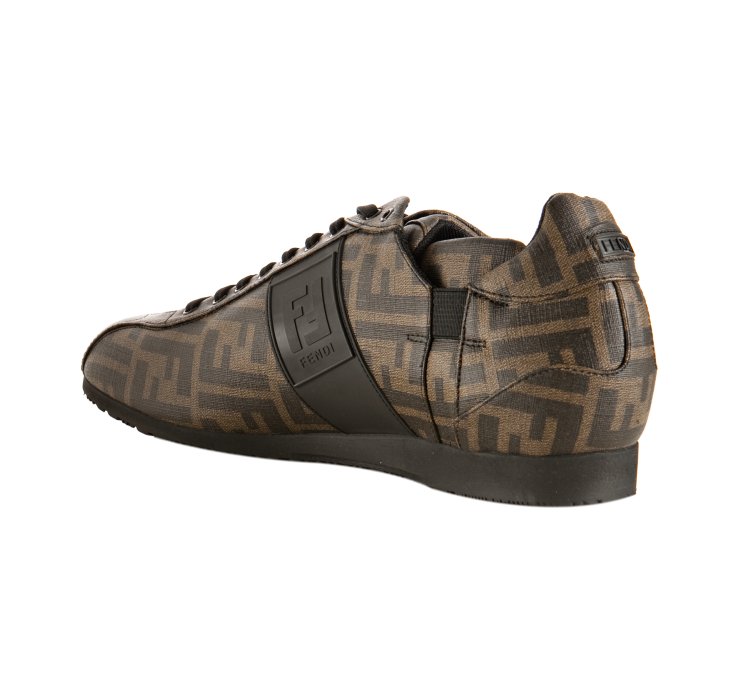 Fendi Tobacco Zucca Spalmati Sneakers in Brown for Men | Lyst