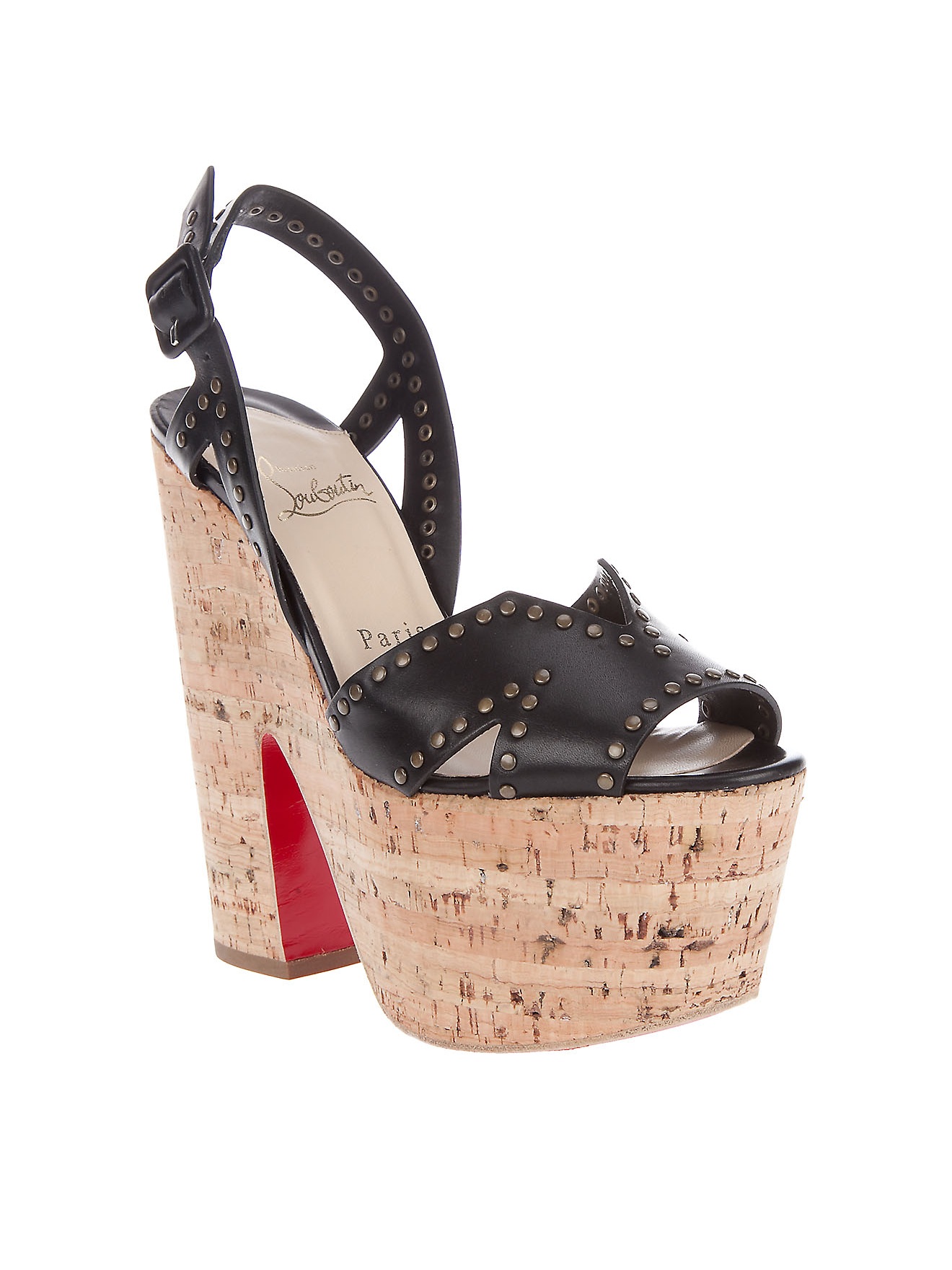 top christian louboutin replicas - Christian louboutin Cork Platform Sandal in Black | Lyst