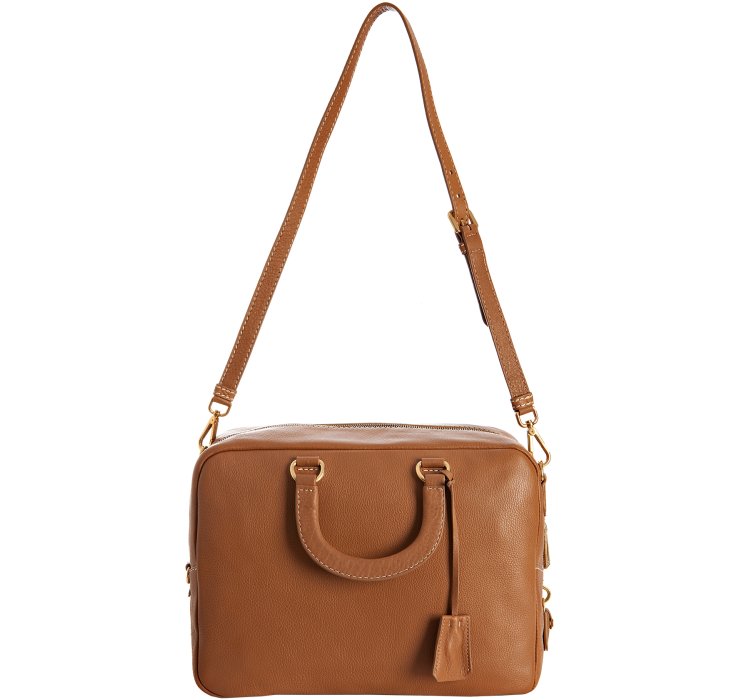 Prada Caramel Leather Vitello Daino Top Handle Bag in Brown ...