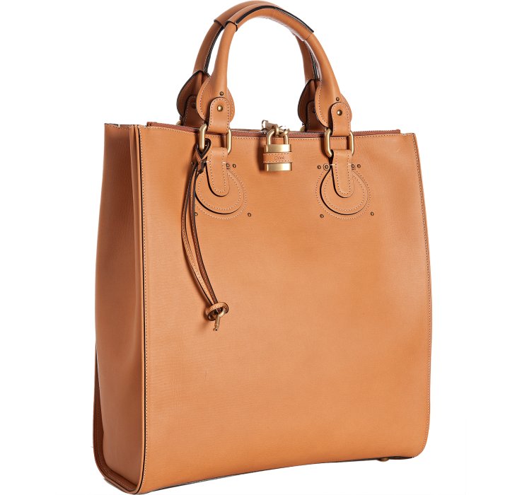Chloé Caramel Leather Structured Tote Bag in Brown (caramel) | Lyst