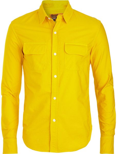 Band Of Outsiders Overdyed Work Shirt in Yellow for Men | Lyst