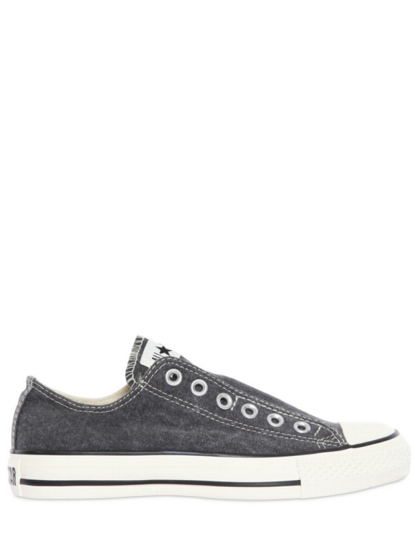 Converse All Star Slip On Canvas Sneakers in Gray (grey) | Lyst