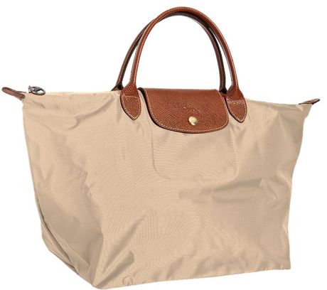 Longchamp Beige Nylon Le Pliage Medium Folding Tote in Beige | Lyst