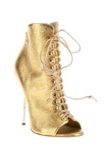 Giuseppe Zanotti Lace-up Booties in Gold | Lyst