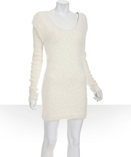 Rag & Bone Cream Angora Cashmere Darley Sweater Dress in White (cream ...