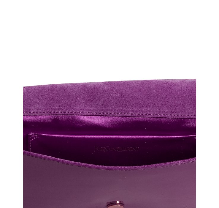 Saint laurent Violet Leather Belle De Jour Flap Clutch in Purple ...