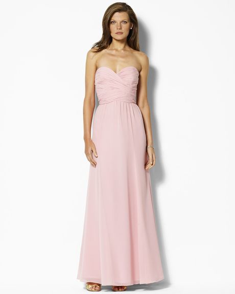 Lauren By Ralph Lauren Dress Emmie Sweetheart Georgette Gown in Pink ...