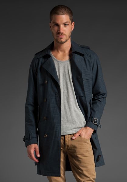 Shades Of Grey By Micah Cohen The Churchill Trench Coat in Blue for Men ...