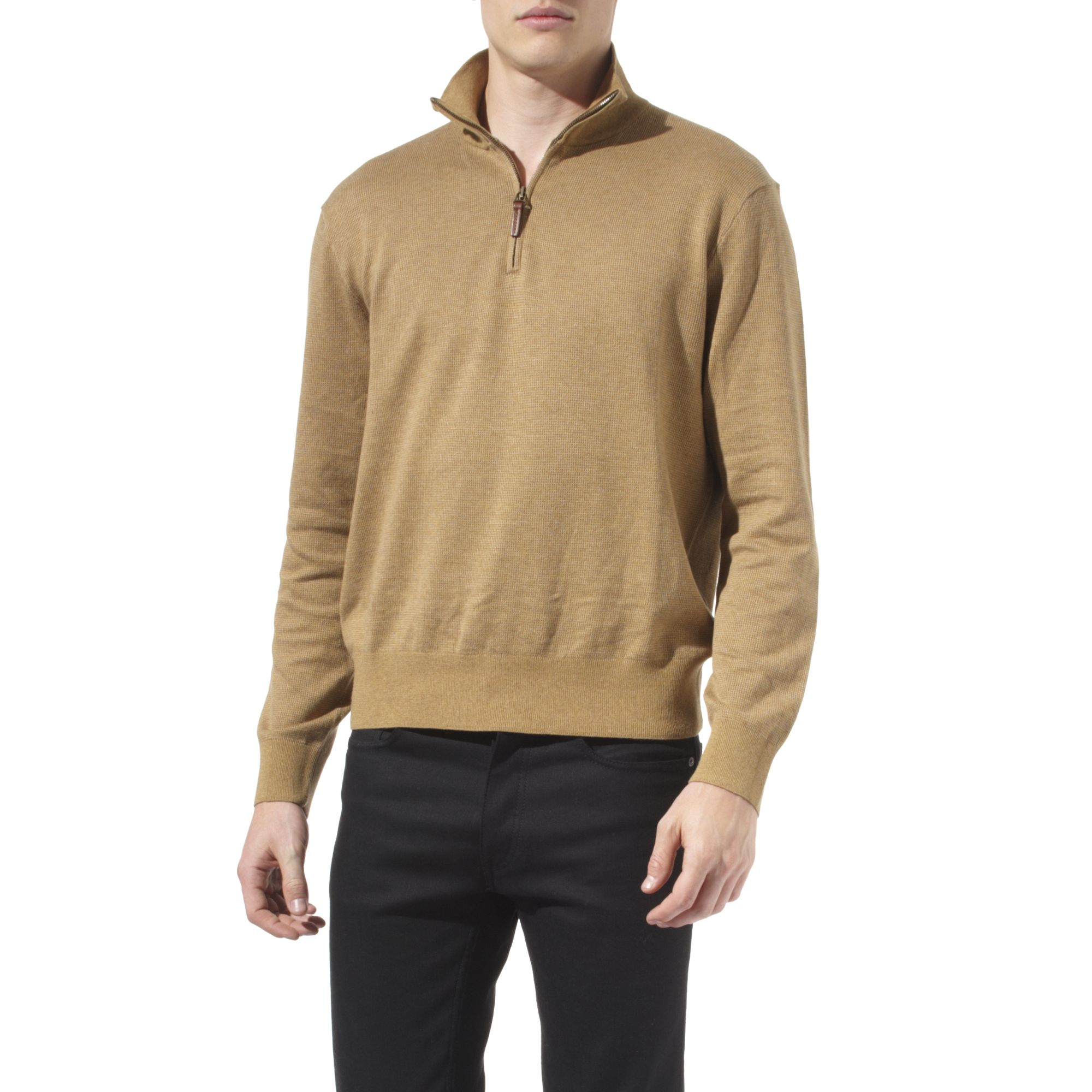 Ralph lauren Half–zip Sweater in Beige for Men (camel) | Lyst