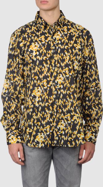 Gucci Long Sleeve Shirt in Yellow for Men (black) | Lyst