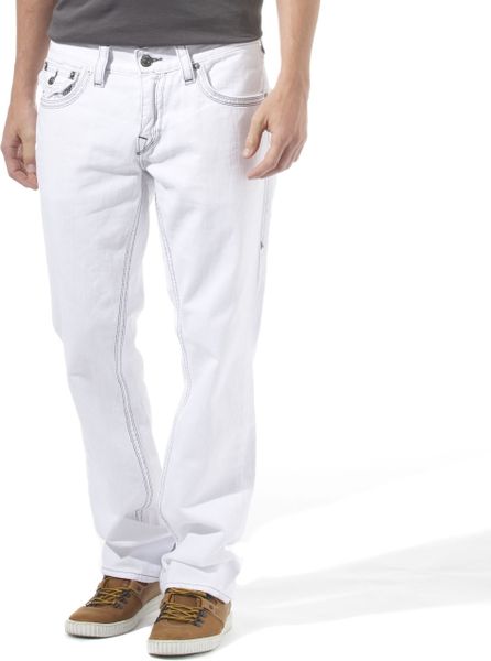 True Religion Ricky Straight Jeans in White for Men | Lyst