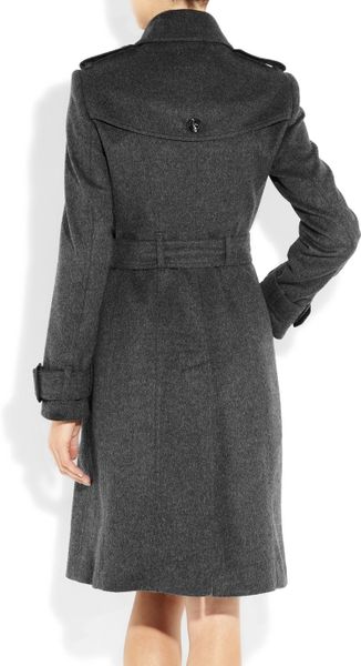 Burberry Wool and Cashmere-blend Trench Coat in Gray | Lyst