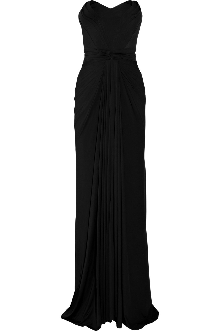 Zac posen Stretch-Jersey Strapless Gown in Black | Lyst