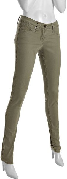 Nicole Miller Olive Stretch Denim Skinny Jeans in Green (olive) | Lyst