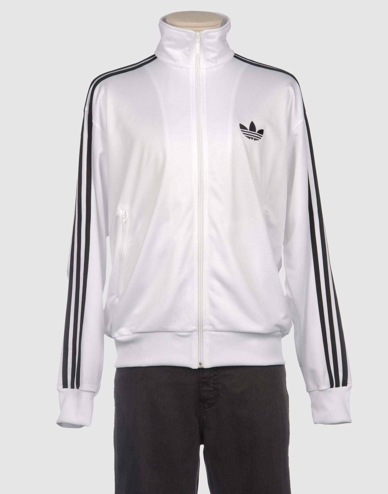 Adidas Zip Sweatshirt in White for Men | Lyst