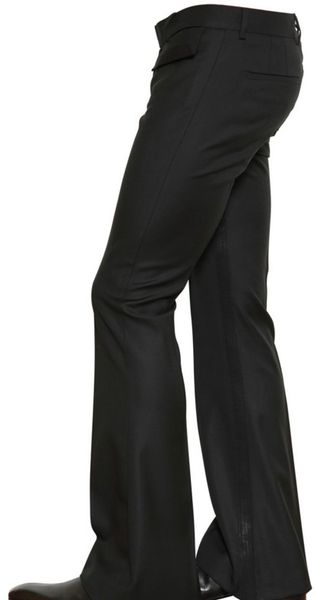 John Galliano Suiting Twill Wool Bootcut Trousers in Black for Men | Lyst
