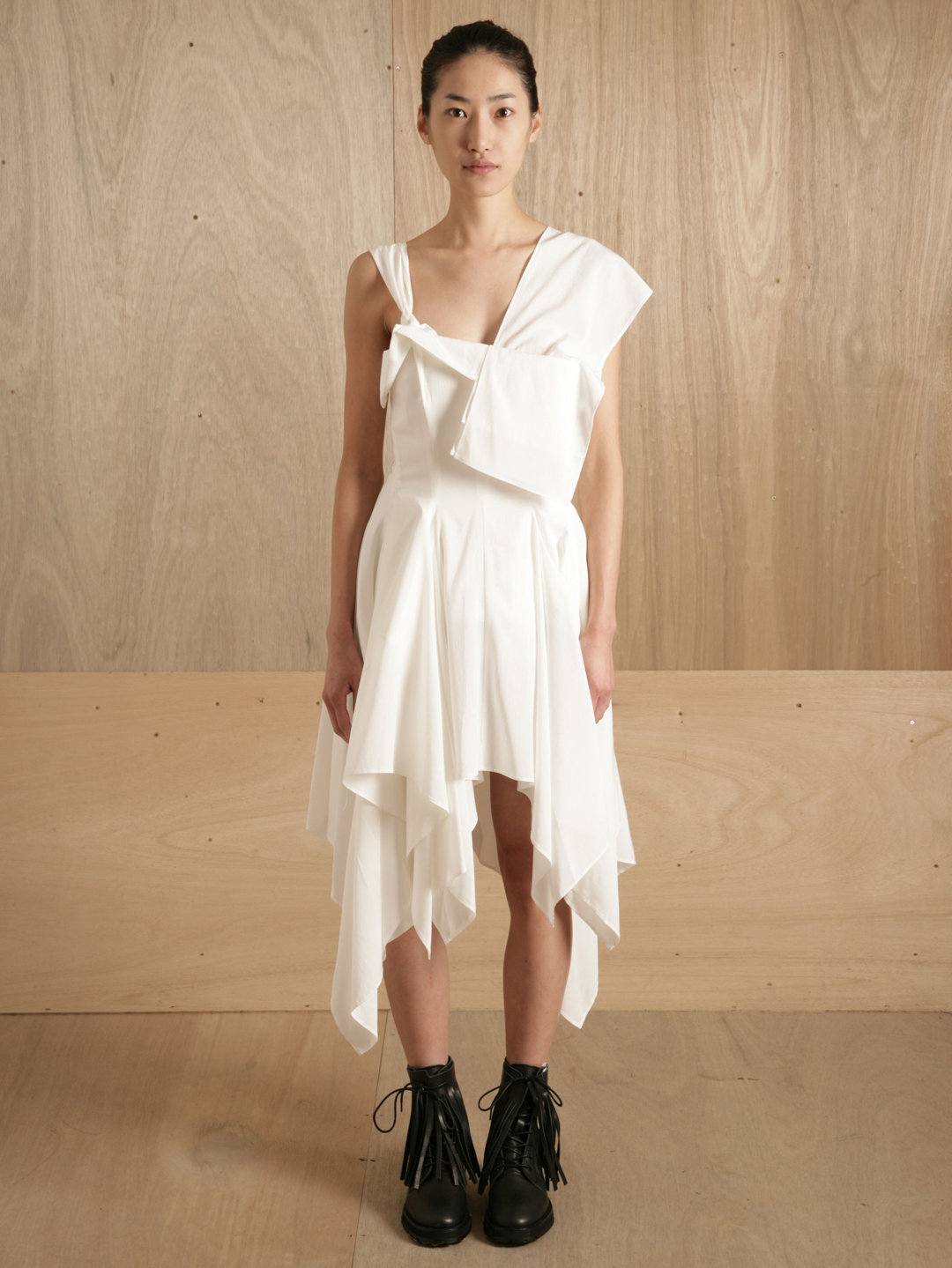 Yohji Yamamoto Womens Hem Flare Cocktail Dress in White | Lyst