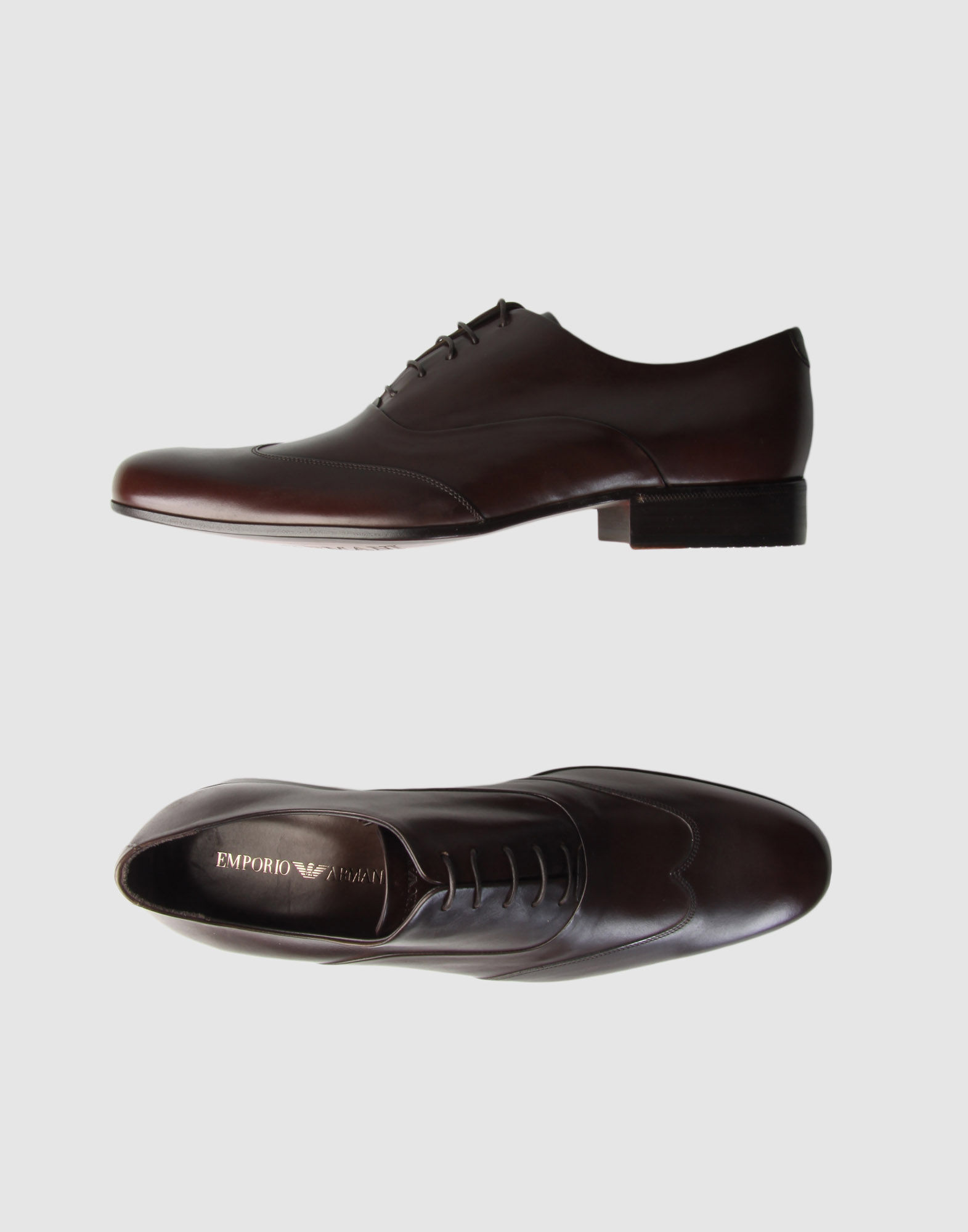 Emporio Armani Laced Shoes in Brown for Men | Lyst