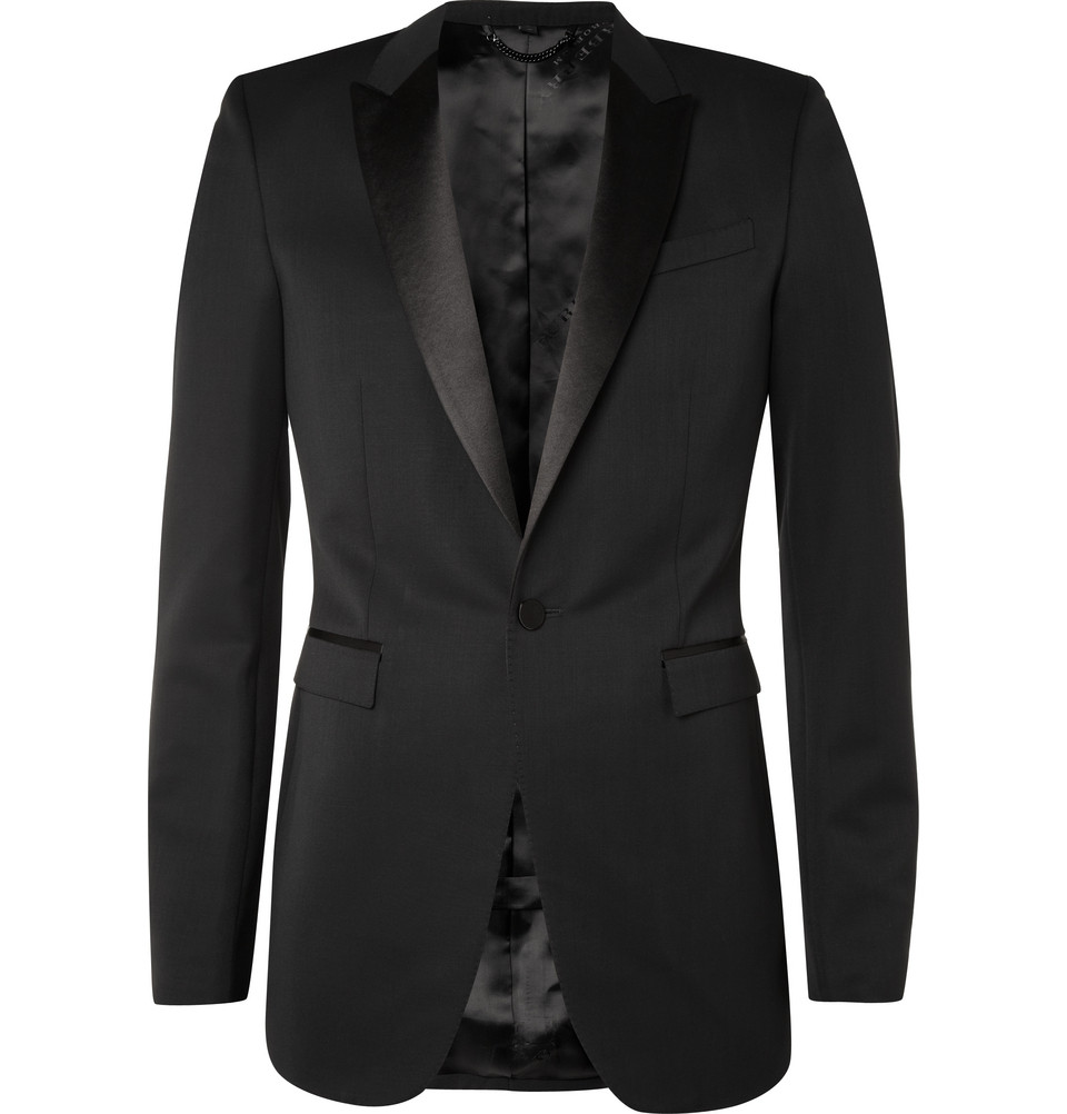 Burberry Prorsum Tailored Tuxedo Suit Jacket in Black for Men | Lyst
