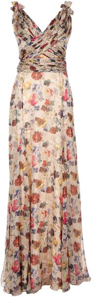 D&g Floral Silk Maxi Dress in Floral | Lyst