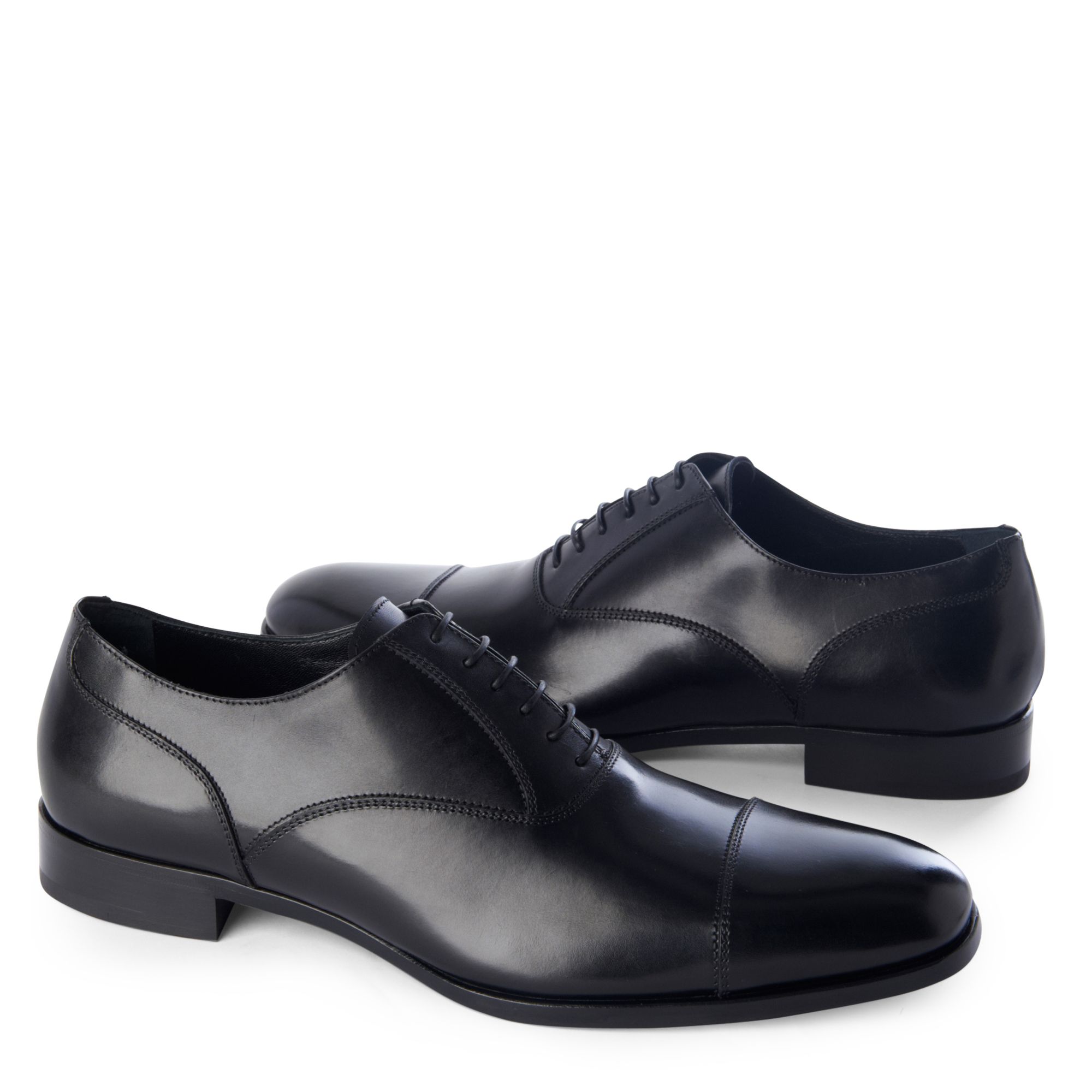 Ermenegildo Zegna Square–toe Oxford Toecap Shoes in Black for Men | Lyst