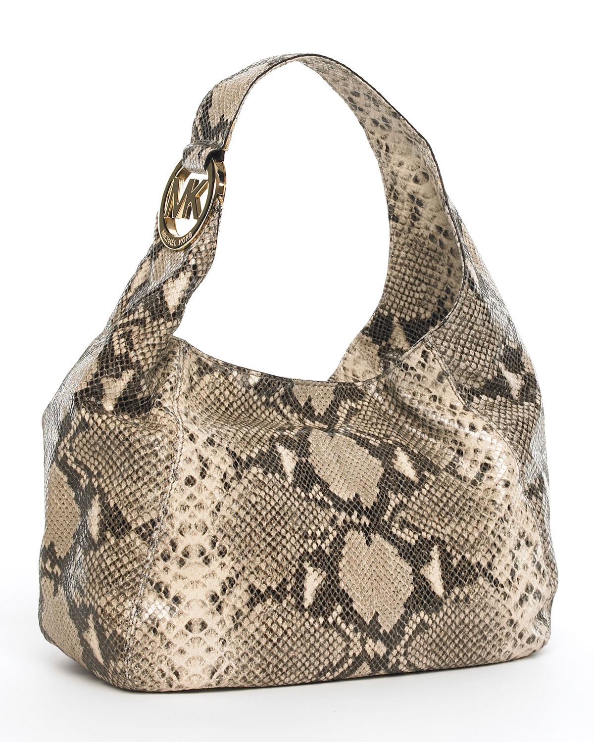 Lyst Michael Kors Fulton Large Shoulder Bag Sand Python Gallery